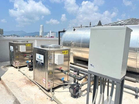 Heat Pump พร้อมตู้ควบคุมและถังน้ำร้อน